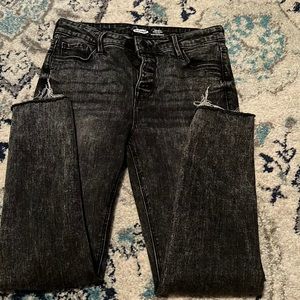 Black acid wash skinny jeans